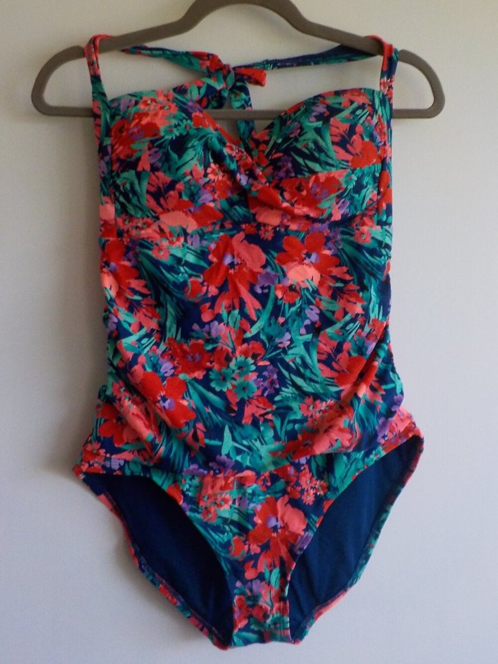 Catalina Swimsuit One Piece - Medium Large 12/14 Floral Halter (2623)